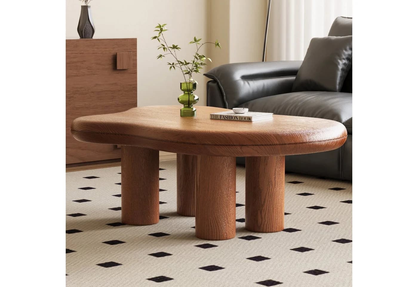 Guyii Couchtisch mit organischer Form in Holzfarbe - Bild 5