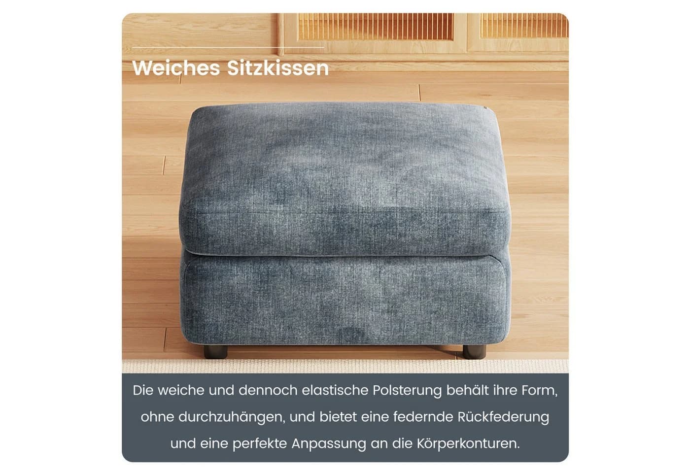 Guyii Sitzhocker mit Stauraum und Deckel Graublau - Bild 5