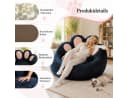 VUZINIC Sitzsack Katzenpfoten Glitzerndes Plüsch Bodensofa Rosa Silber Bild 5