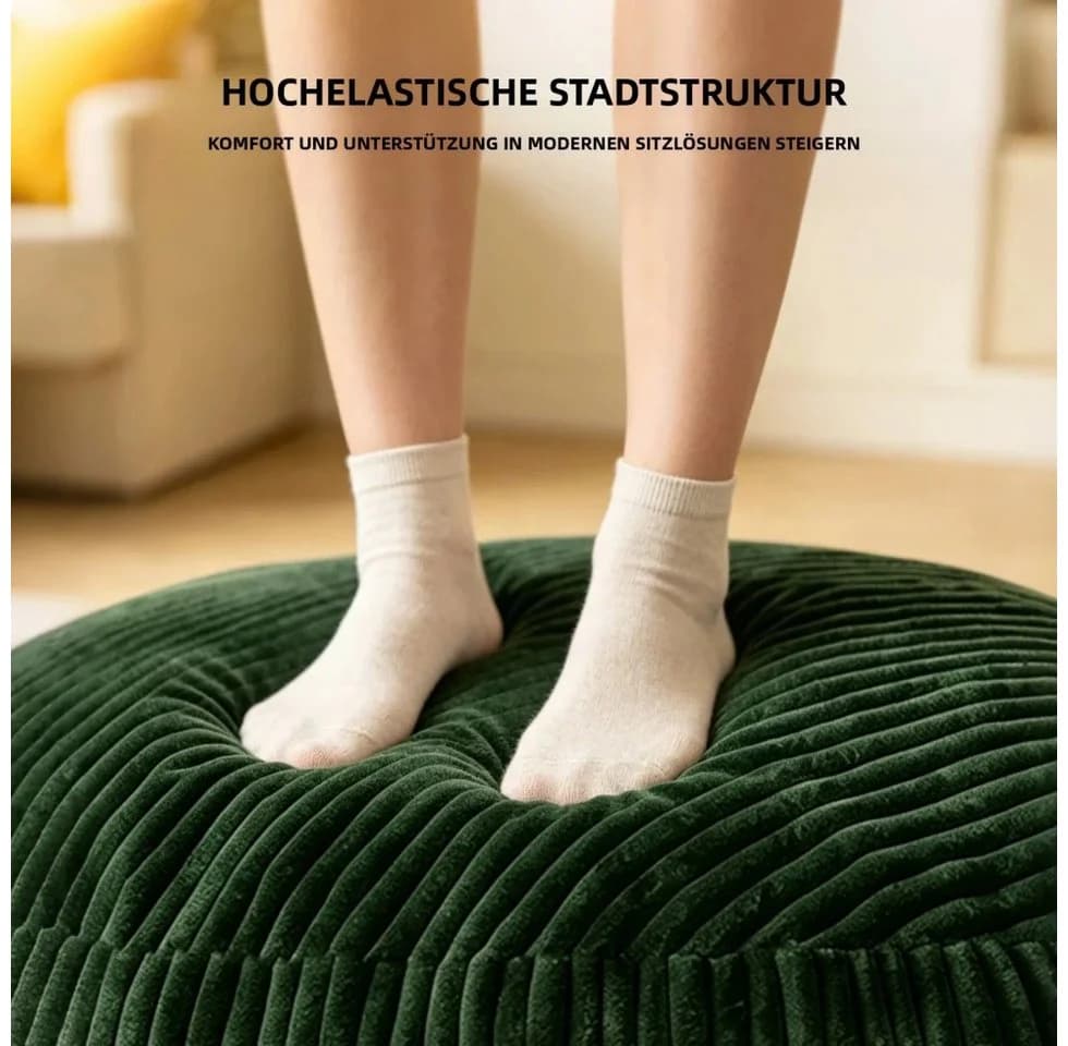 VUZINIC Sitzsack 6FT Grün Cord-Stoff Hochdichteschaum - Bild 5
