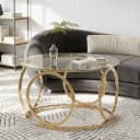 Celya Runder Couchtisch 80cm Glastisch Verchromt Gold Modern Bild 2