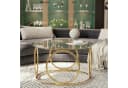 Celya Runder Couchtisch 80cm Glastisch Verchromt Gold Modern Bild 4
