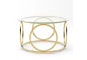 Celya Runder Couchtisch 80cm Glastisch Verchromt Gold Modern Bild 5