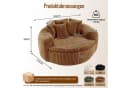 Celya Loungesessel Braun Cordstoff mit 5 Kissen Bild 1