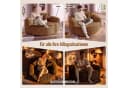 Celya Loungesessel Braun Cordstoff mit 5 Kissen Bild 5