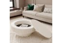 Celya Couchtisch rund 75 cm Weiß Versteckter Stauraum Pilzdesign Bild 2