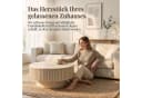 Celya Couchtisch rund 75 cm Weiß Versteckter Stauraum Pilzdesign Bild 3