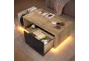 Celya Couchtisch Retro mit LED-Beleuchtung und Stauraum Beige/Schwarz Bild 2