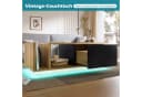 Celya Couchtisch Retro mit LED-Beleuchtung und Stauraum Beige/Schwarz Bild 5