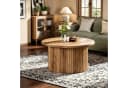 Celya Couchtisch Rund Braun Metallgestell Holzoptik Bild 5