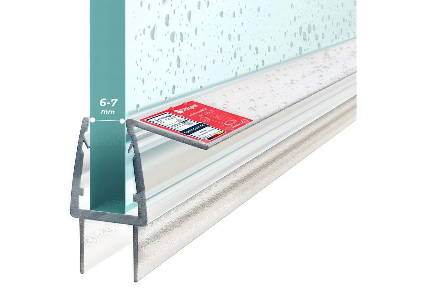 STEIGNER Duschdichtung 30cm Gerade PVC Ersatzdichtung für Dusche - Bild 2