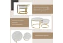 Merax Couchtisch Set Rund Hochglanz Marmoroptik Bild 1