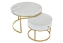 Merax Couchtisch Set Rund Hochglanz Marmoroptik Bild 2
