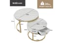 Merax Couchtisch Set Rund Hochglanz Marmoroptik Bild 4