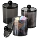 TUWENA Wattestäbchenspender Set, Transparent Schwarz Kosmetik Organizer, 3-tlg Bild 2