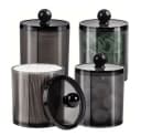 TUWENA Wattestäbchenspender Set, Transparent Schwarz Kosmetik Organizer Bild 2