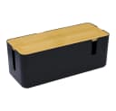 TUWENA Kabelmanagementbox mit Bambusdeckel Schwarz/Weiß Bild 2