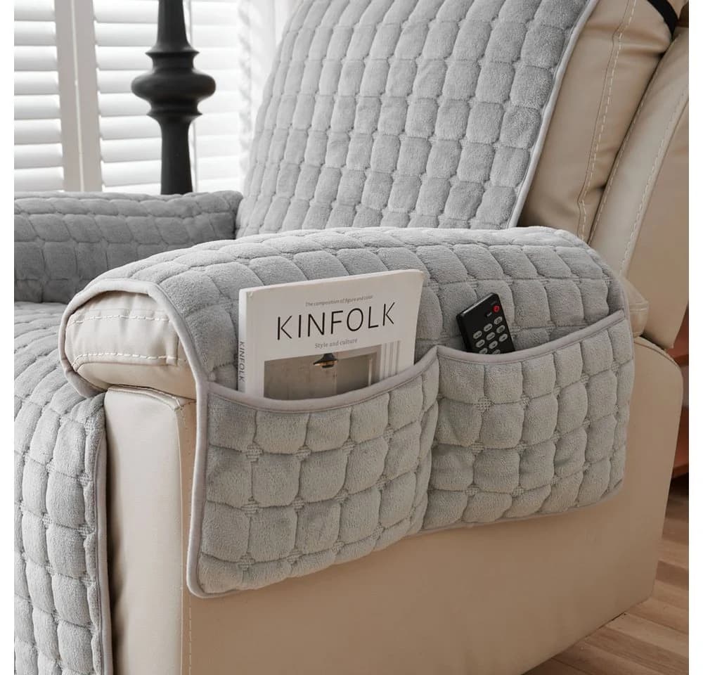 TUWENA Sesselschoner Mit Armlehne, 1 Sitzer Fernsehsessel Schutzbezug Flanell - Bild 4