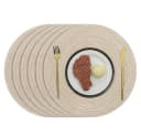 TUWENA Platzset 6er Set Boho Rund Geflochten Beige/Weiß Bild 2