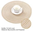 TUWENA Platzset 6er Set Boho Rund Geflochten Beige/Weiß Bild 3