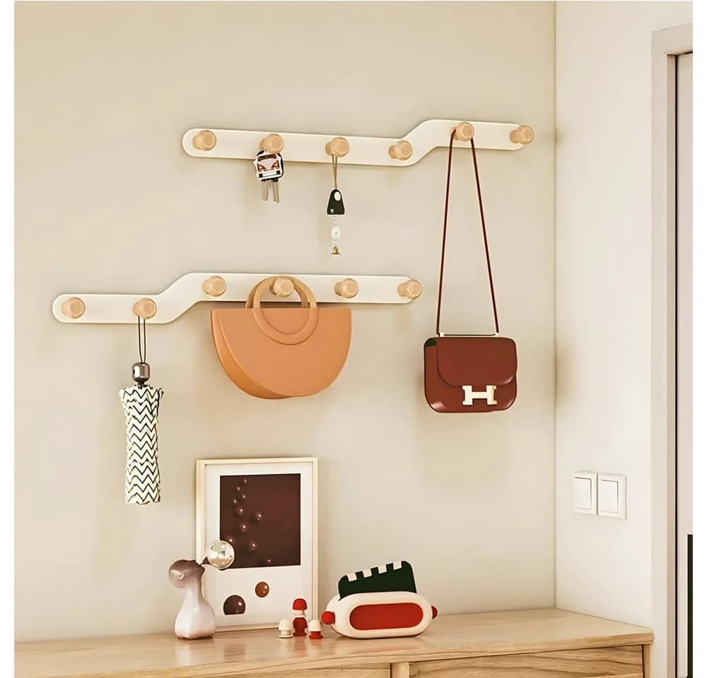 TUWENA Garderobenhaken Wand 6 Haken Weiß - Bild 5