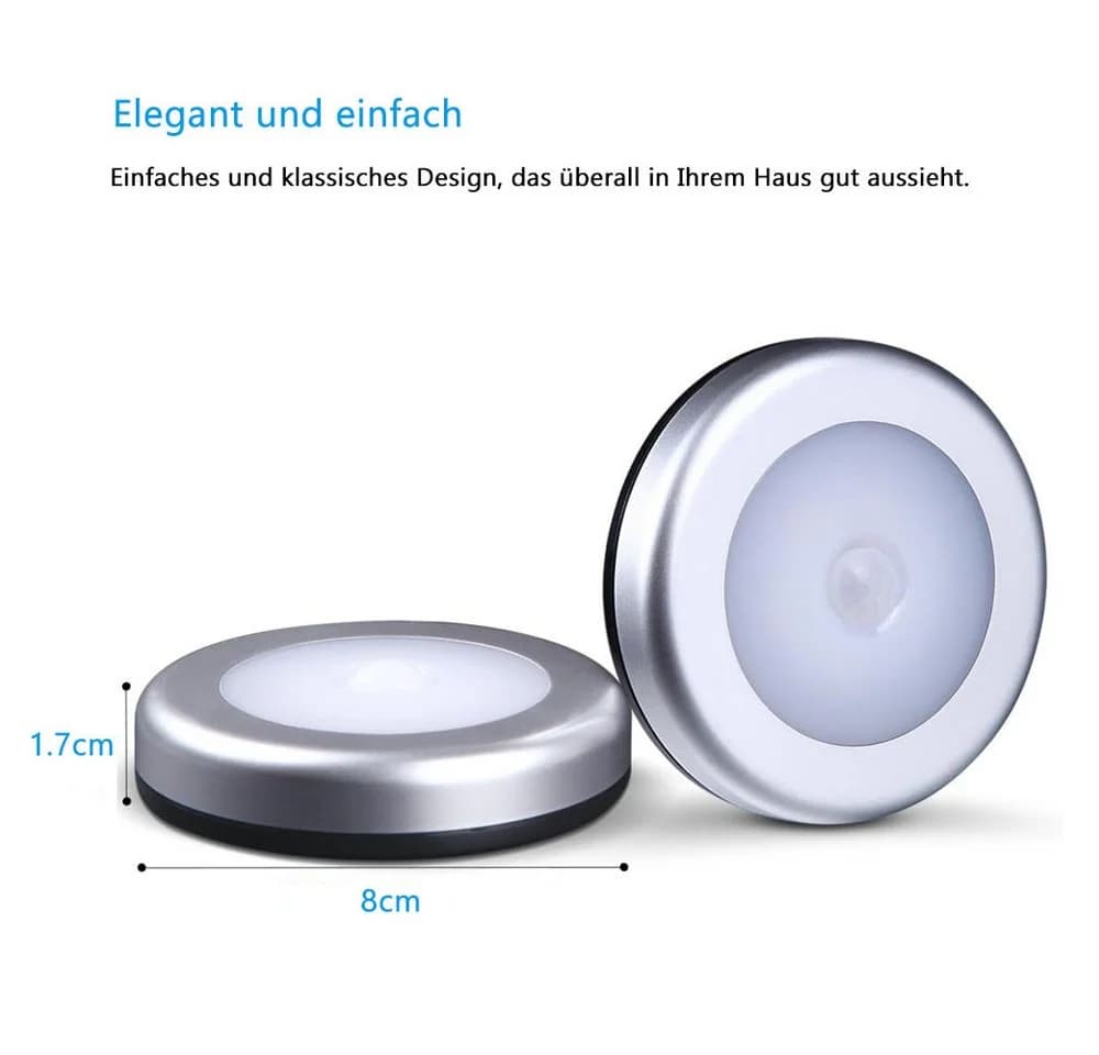 TUWENA Wandleuchte 3 Pack Nachtlicht Bewegungsmelder Silber - Bild 4