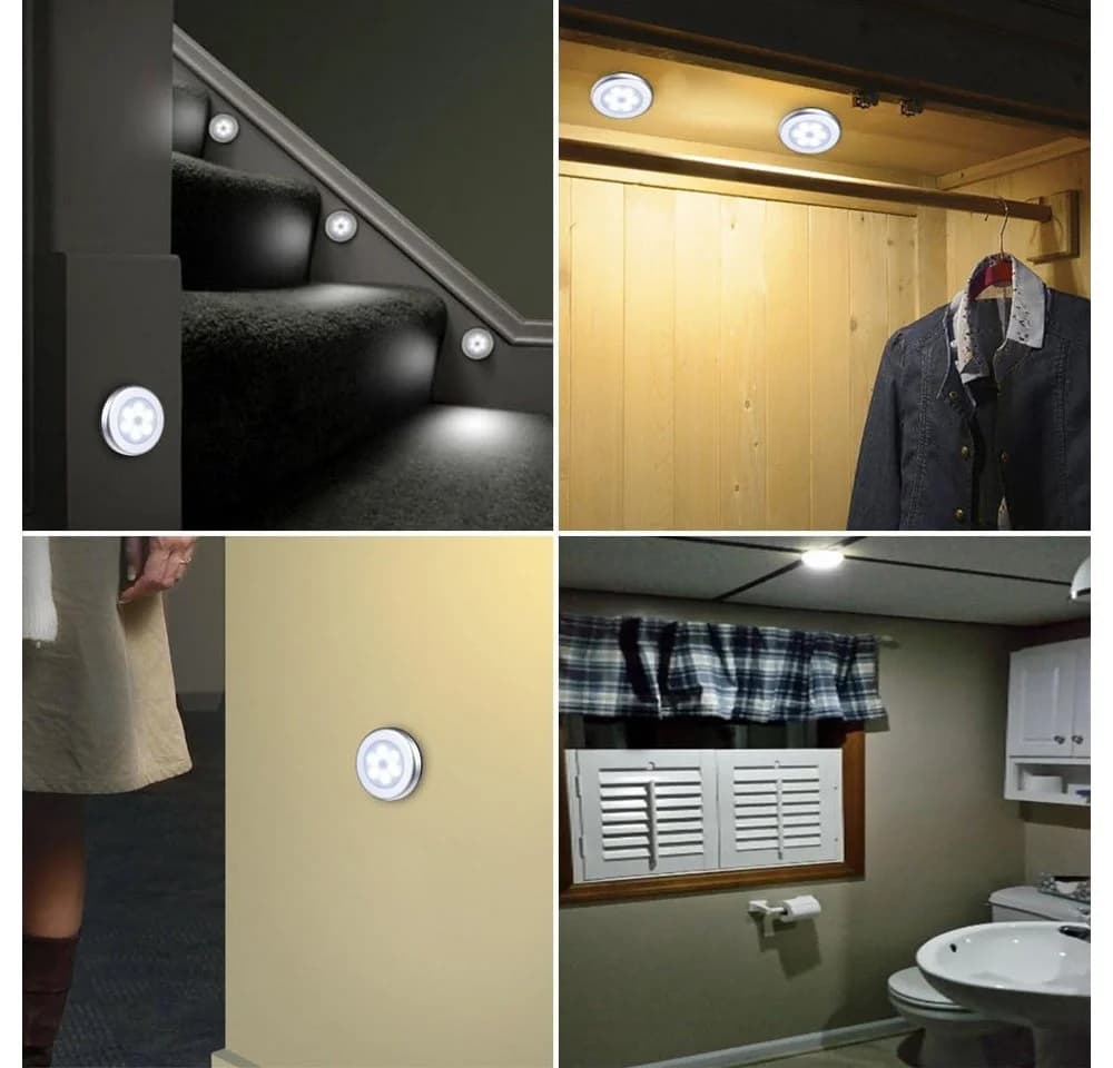 TUWENA Wandleuchte 3 Pack Nachtlicht Bewegungsmelder Silber - Bild 5