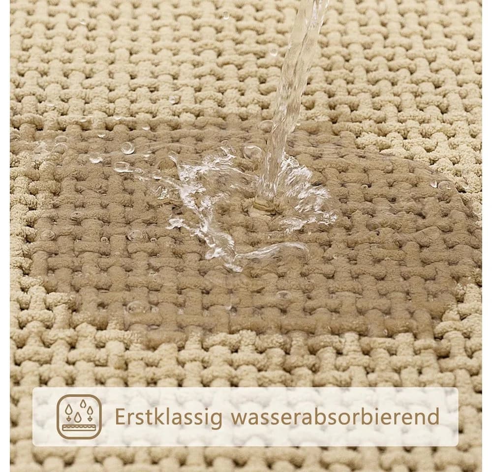 TUWENA Badematte Chenille Weich Rutschfest Waschbar - Bild 3
