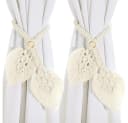 TUWENA Boho Gardinenhalter Baumwolle Seilvorhang-Raffhalter 2 Pack Beige Bild 2