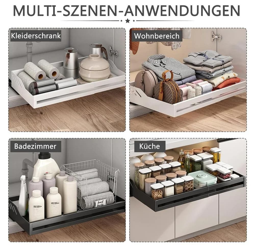TUWENA Küchenregal Teleskopschublade Ausziehbarer Küchenschrank Organizer - Bild 4