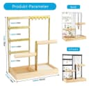 TUWENA Schmuckständer 4-Tier Metall & Holz Schwarz/Weiß/Gold Bild 1