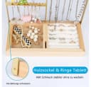 TUWENA Schmuckständer 4-Tier Metall & Holz Schwarz/Weiß/Gold Bild 4