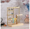 TUWENA Schmuckständer 4-Tier Metall & Holz Schwarz/Weiß/Gold Bild 5