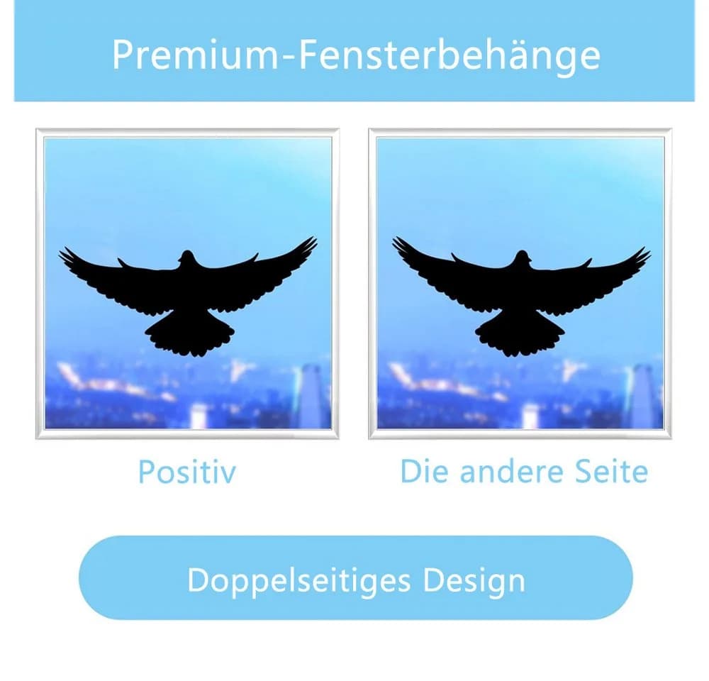 TUWENA Vogelschutz Aufkleber Schwarz 37 Stück PVC Fensteraufkleber - Bild 4