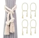 TUWENA Raffhalter Vorhang Seil 4 St. Baumwolle Beige Bild 2
