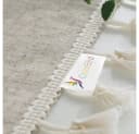 TUWENA Tischdecke Beige Abwaschbar Leinen Baumwolle mit Quaste Bild 1