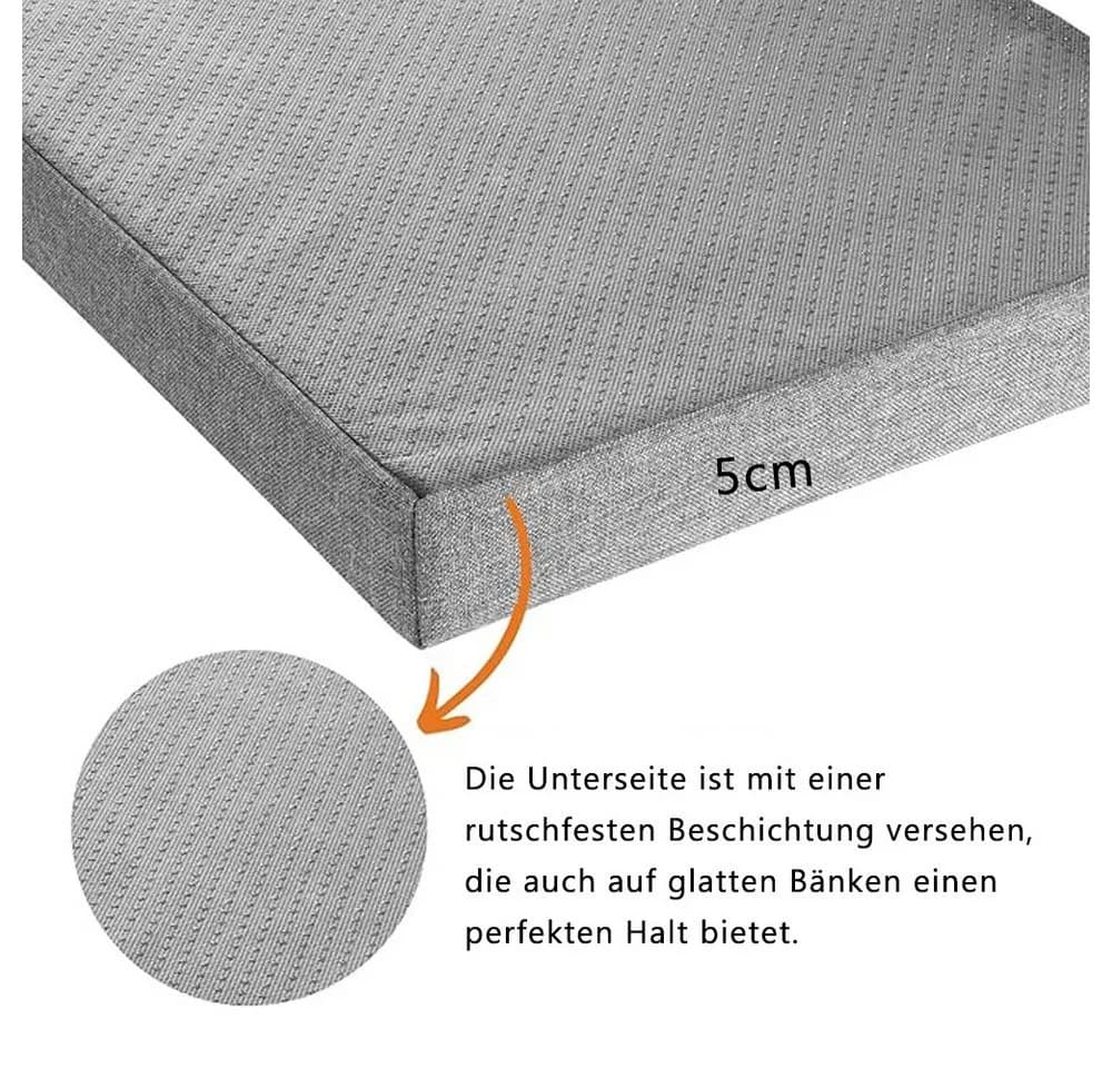 TUWENA Bankauflage Grau Abnehmbarer Bezug Sitzkissen - Bild 4