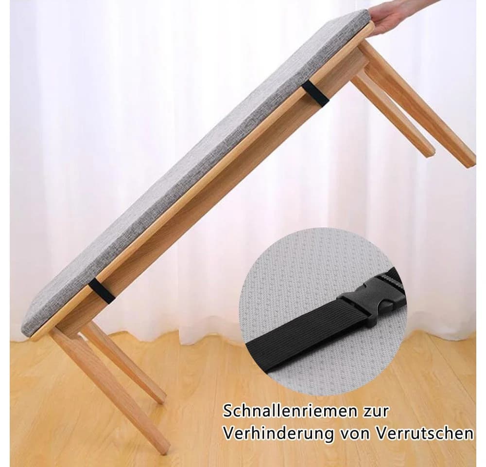TUWENA Bankauflage Grau Abnehmbarer Bezug Sitzkissen - Bild 5
