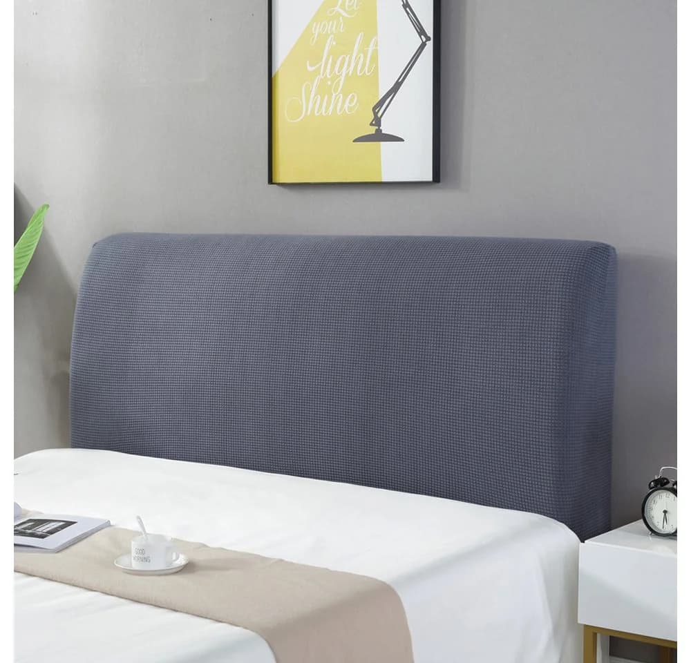 TUWENA Bett Kopfteil Bezug Stretchbar Staubdicht Dunkelgrau - Bild 2