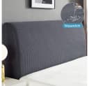 TUWENA Bett Kopfteil Bezug Stretchbar Staubdicht Dunkelgrau Bild 5