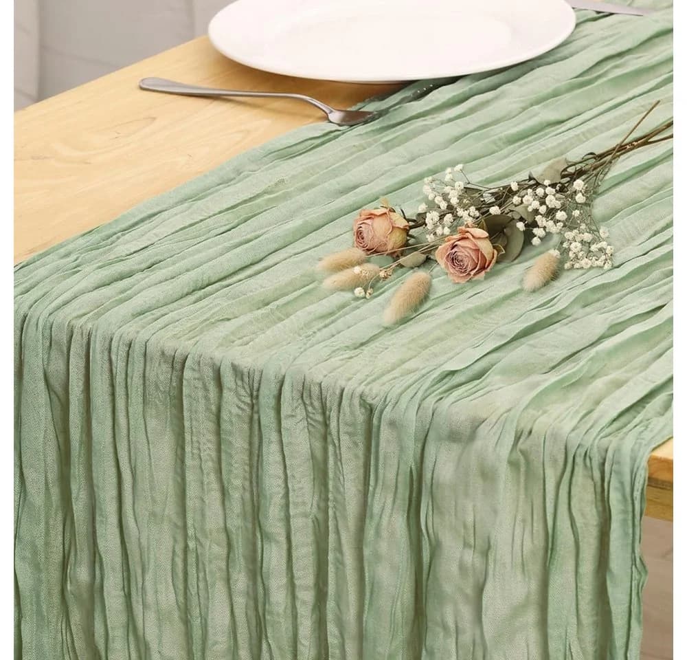 TUWENA Tischläufer Boho Gaze Polyester Beige/Grau/Rosa - Bild 2