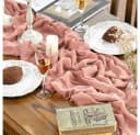 TUWENA Tischläufer Boho Gaze Tischläufer Lotuswurzel Rosa Bild 5