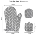 TUWENA Topfhandschuhe Grau - Hitzebeständige Kochhandschuhe mit Topflappen Bild 1