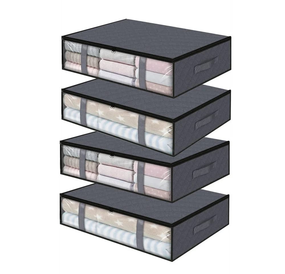 TUWENA Unterbettkommode 4er Pack Grau mit Sichtfenster - Bild 2