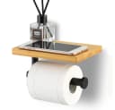 TUWENA Toilettenpapierhalter mit Ablage Bambus Edelstahl Bild 2