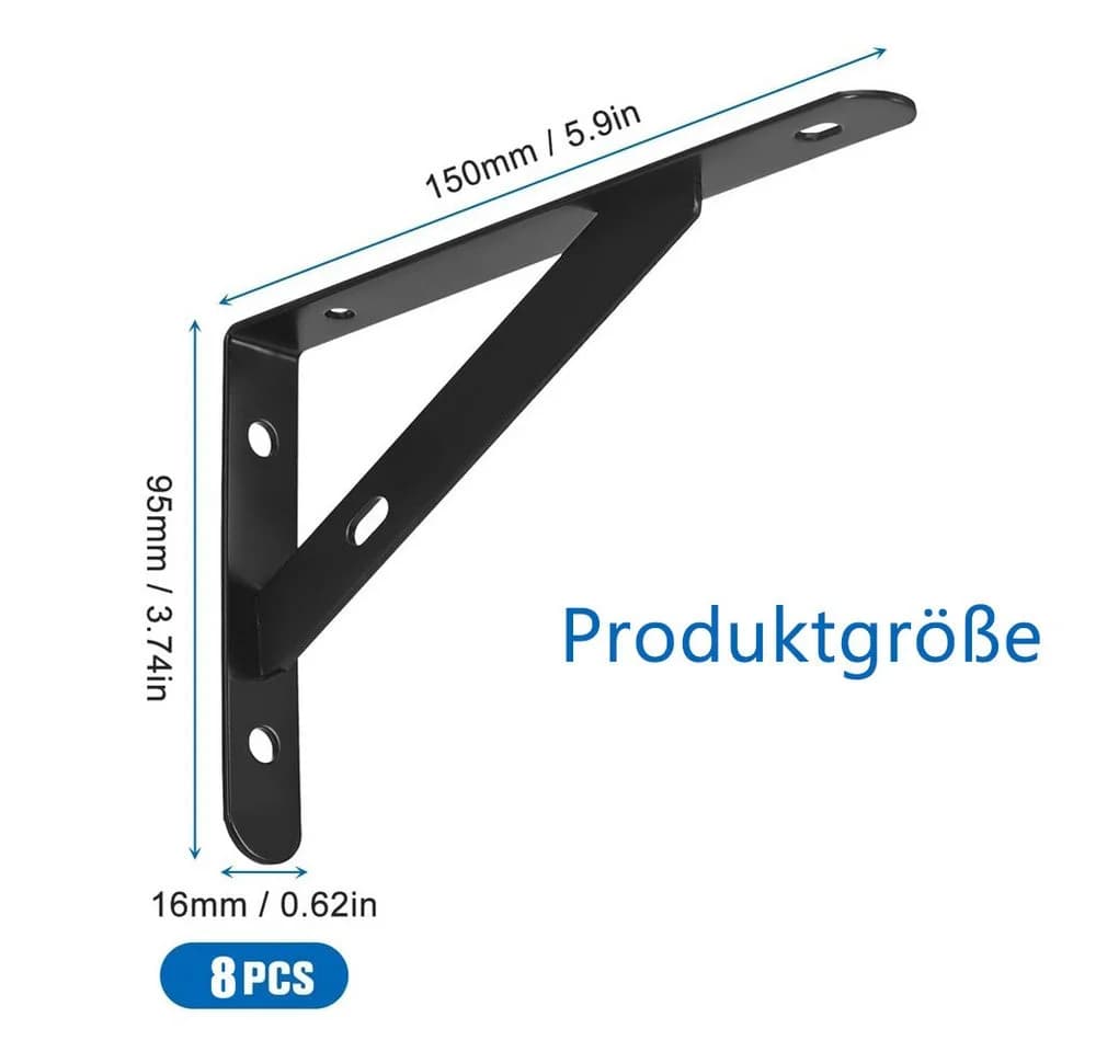 TUWENA Wandregalhalter 8 Stück Regalwinkel Schwerlast Metall