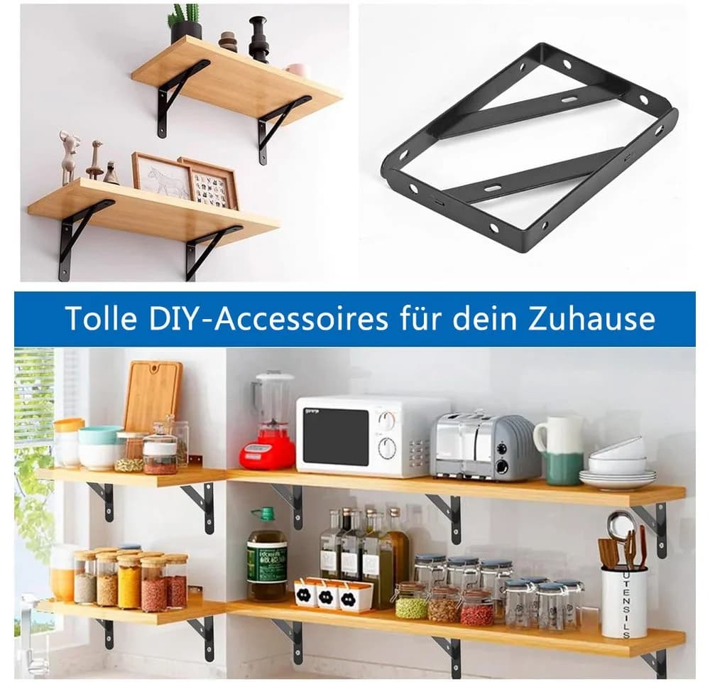 TUWENA Wandregalhalter 8 Stück Regalwinkel Schwerlast Metall - Bild 4