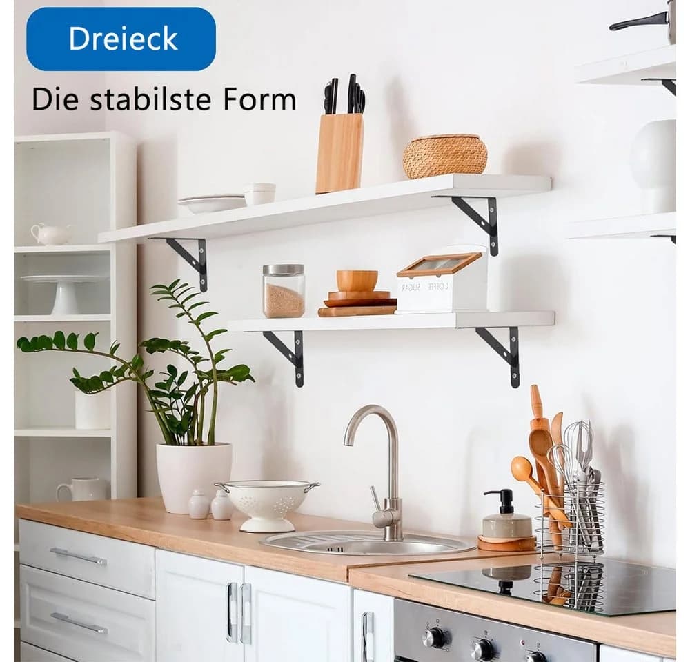 TUWENA Wandregalhalter 8 Stück Regalwinkel Schwerlast Metall - Bild 5