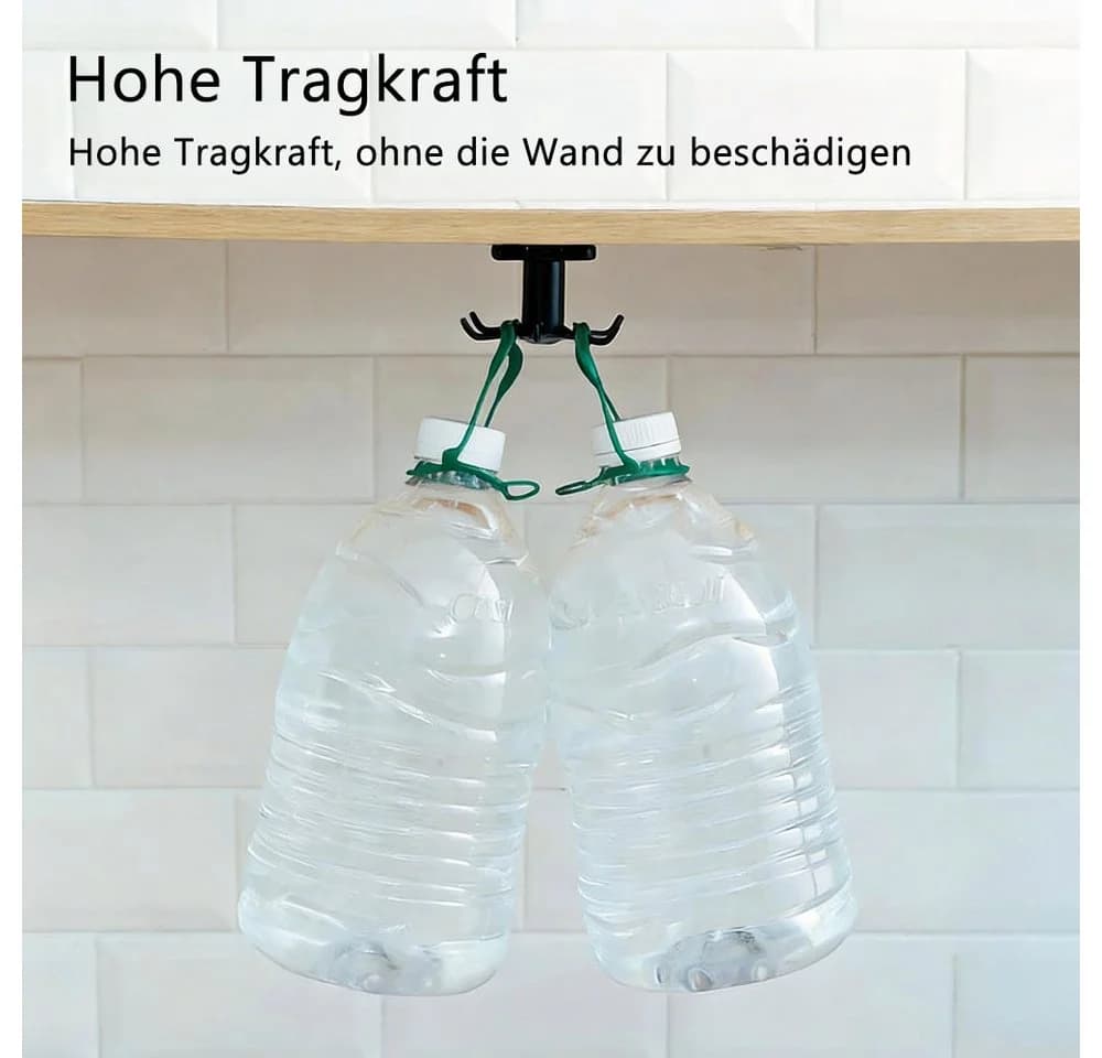 AFKSMILE Hakenleiste Schwarz 360° drehbar Selbstklebend - Bild 4