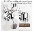 AFKSMILE Brausehalter 360° Drehbar mit Saugnapf Schwarz/Silber Bild 1